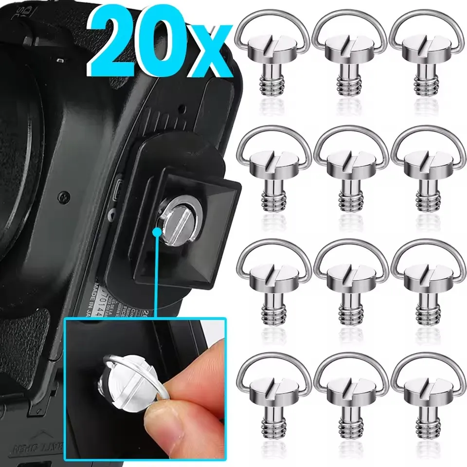 Liberação rápida 1/4 "para tripé de câmera rosca de aço inoxidável d-ring parafusos de câmera adaptador de parafuso de montagem para tripé monopé qr