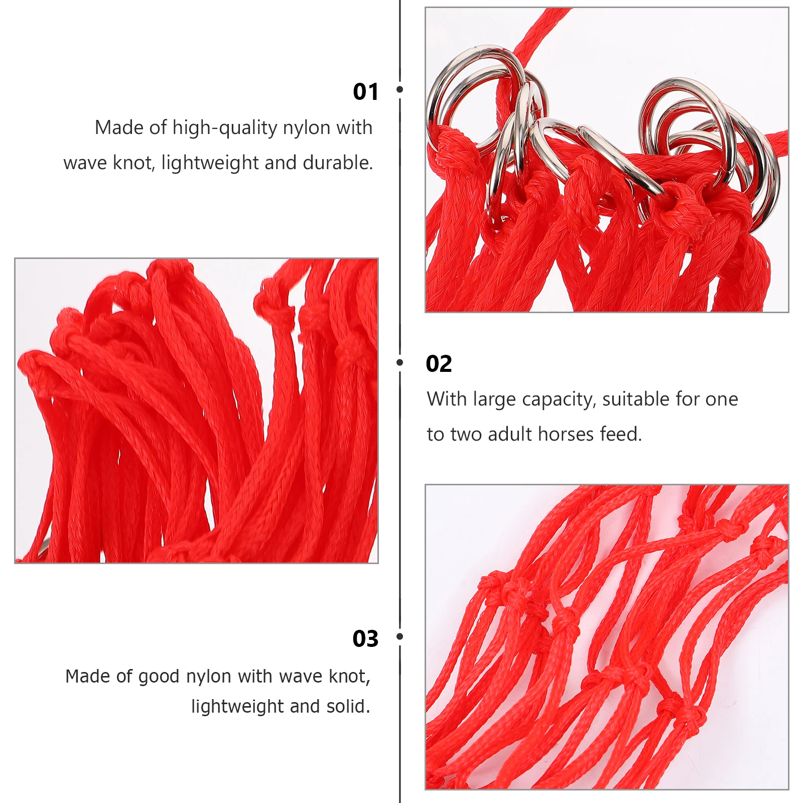 20 السواحل حقيبة القش الجاف للحصان حبل نايلون شبكة تغذية بطيئة دائم تغذية حقيبة شبكة مستلزمات تغذية الحصان الحيوانات الأليفة