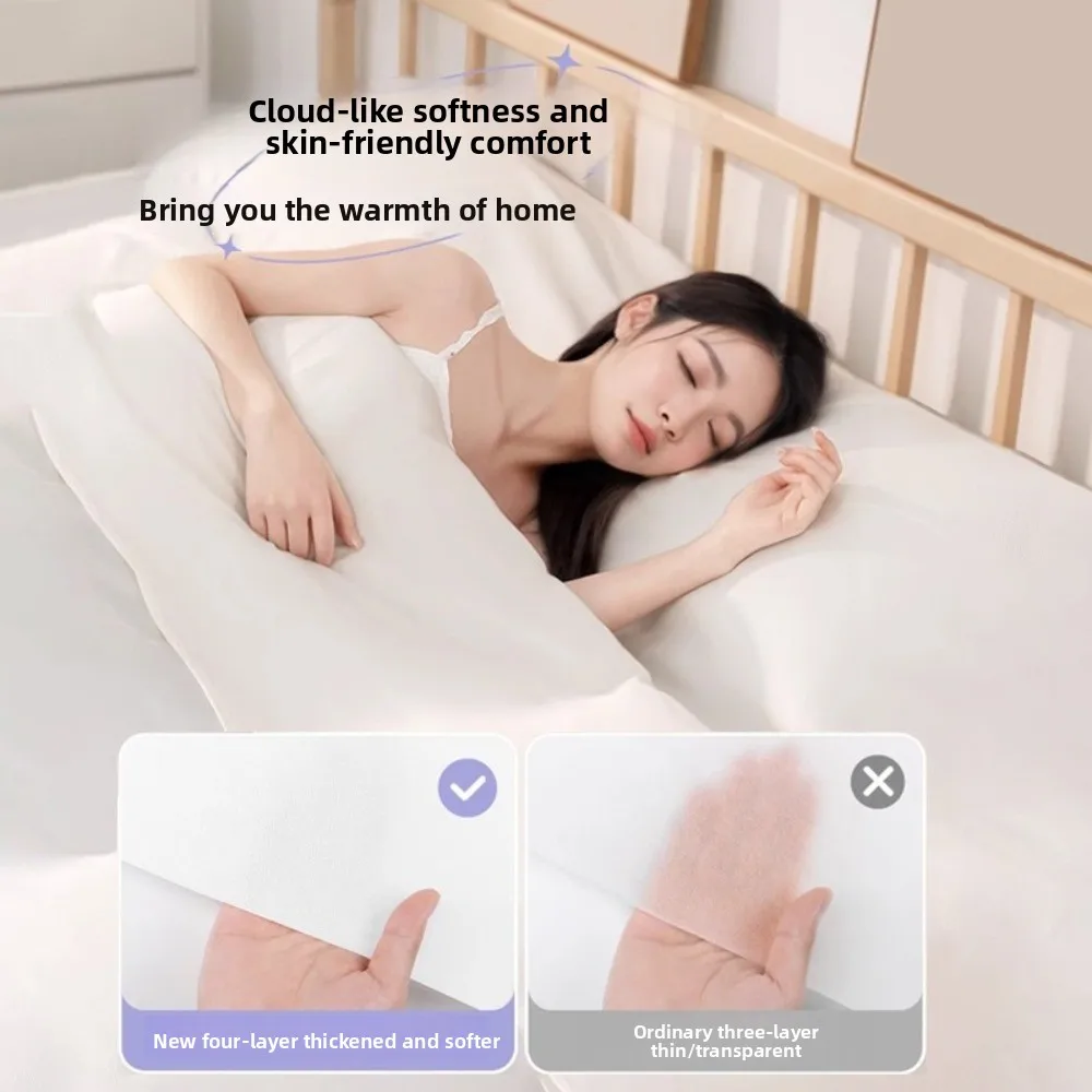 Travel Disposable Sleeping Bag Adult Single and Double Portable Dirt Proof Bed Sheet Duvet Cover Pillowcase Hotel All-in-One