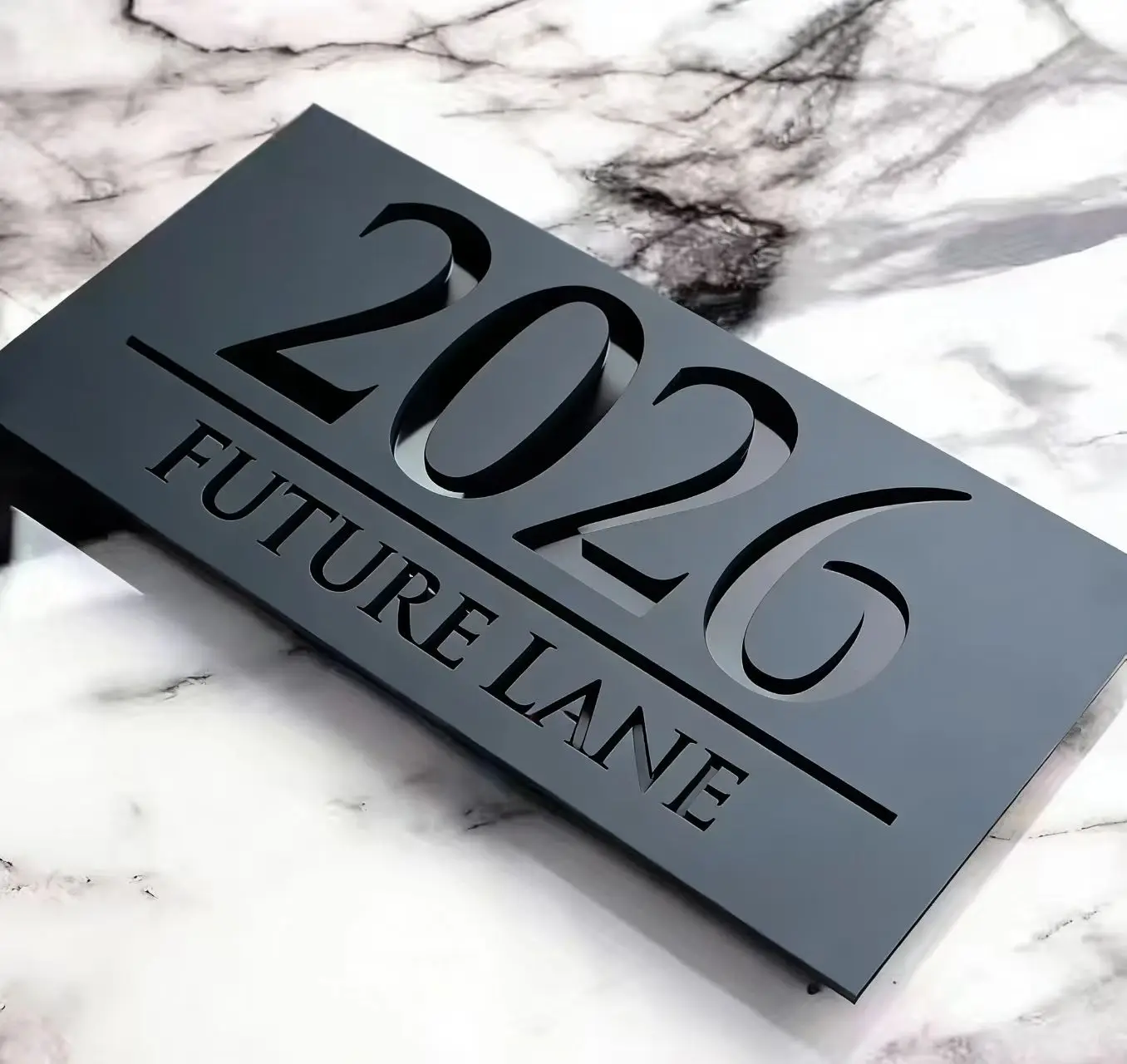 

Customizable, laser-cut personalized acrylic signs, 3D floating modern door signs, outdoor street address signs