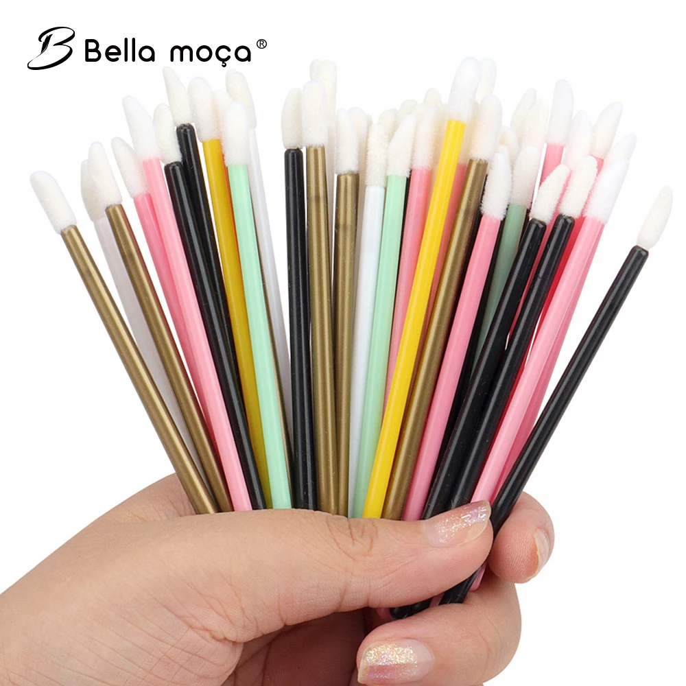 50 Pcs Lip Brush Hollow Disposable Eyelash Extension Clean Tools Lipstick Testers Wands Applicators for Makeup
