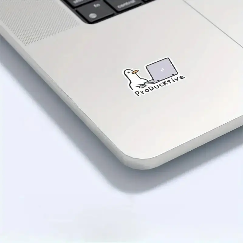 5 قطع من ملصقات الكمبيوتر المحمول المقاومة للماء القابلة للإزالة، ملصقات الكمبيوتر المحمول اللطيفة على شكل أوزة، هدية تزيين ذاتية الصنع للبالغين