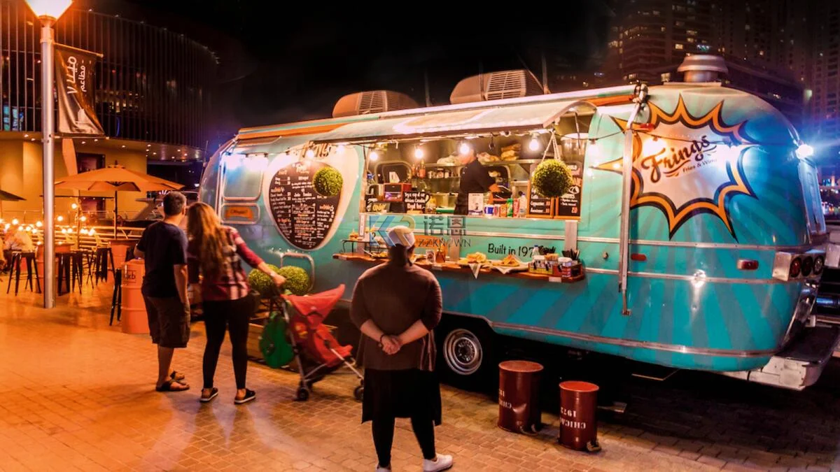 Fully Equipped Caravan Bar Vending Carts Trailers Kitchen For Van Mobile Food Trailer White Coffee Cart