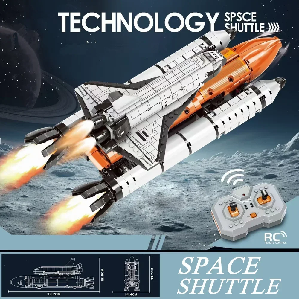 Technical Block Galaxy RC Spaceship Space Shuttle Exploring Launch Apollos Discovery Model Building Blocks Bricks Toy Gift Boys