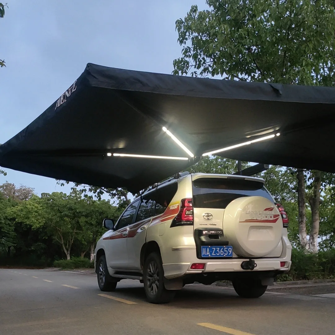 

Wholesale 270° Vehicle Rooftop Awning Waterproof UV50+ Wind-Resistant Car Side Tent For Camper And House