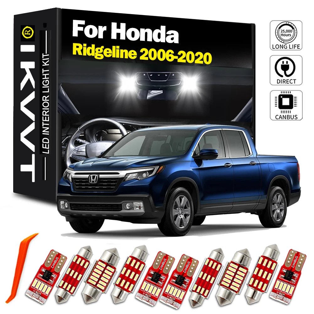 

IKVVT Canbus No Error For Honda Ridgeline 2006-2016 2017 2018 2019 2020 LED Interior Map Dome Light Bulbs Kit Car Accessories