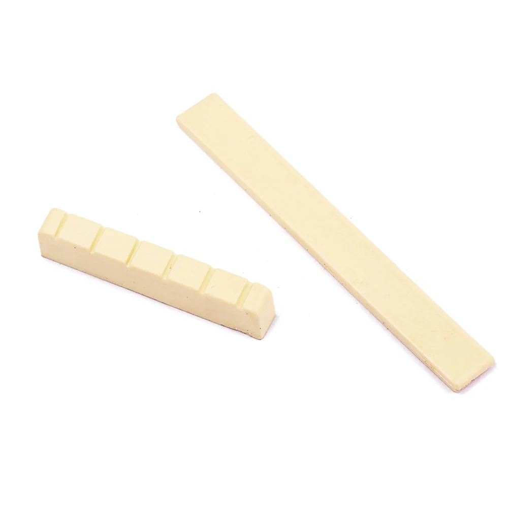 Guitar Nut Bridge Classical Saddle and Blank Bone Black Acoustic Accessory Kit Neck