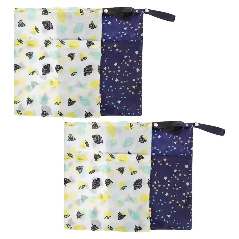 

Набор из 4 водонепроницаемых многоразовых моющихся сумок для хранения подгузников, купальников, для путешествий, детского сада, прачечной