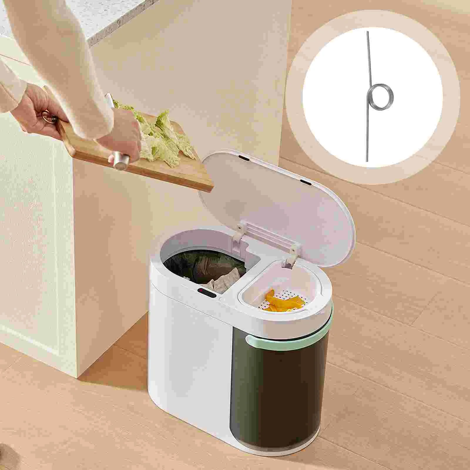 10 Pcs Springs Trash Can Accessories Bucket Lid Torsional Storage Double 450X100X080CM Replace Silver