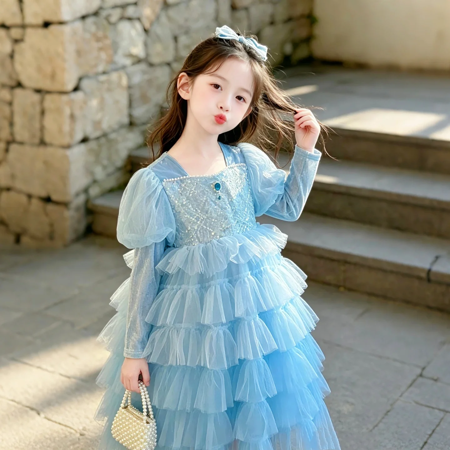 Kids Lace Dresses for Girls Princess Flower Dress Pink Baby Outfits Children Clothes for Teenagers Costumes 4 5 6 8 10 12 Years