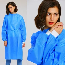 Non-Woven Protective hazardous Clothes Thick Work Isolation Clothing Gown Dental Anti-Oil Dust Stain Nursing Gown Disposable