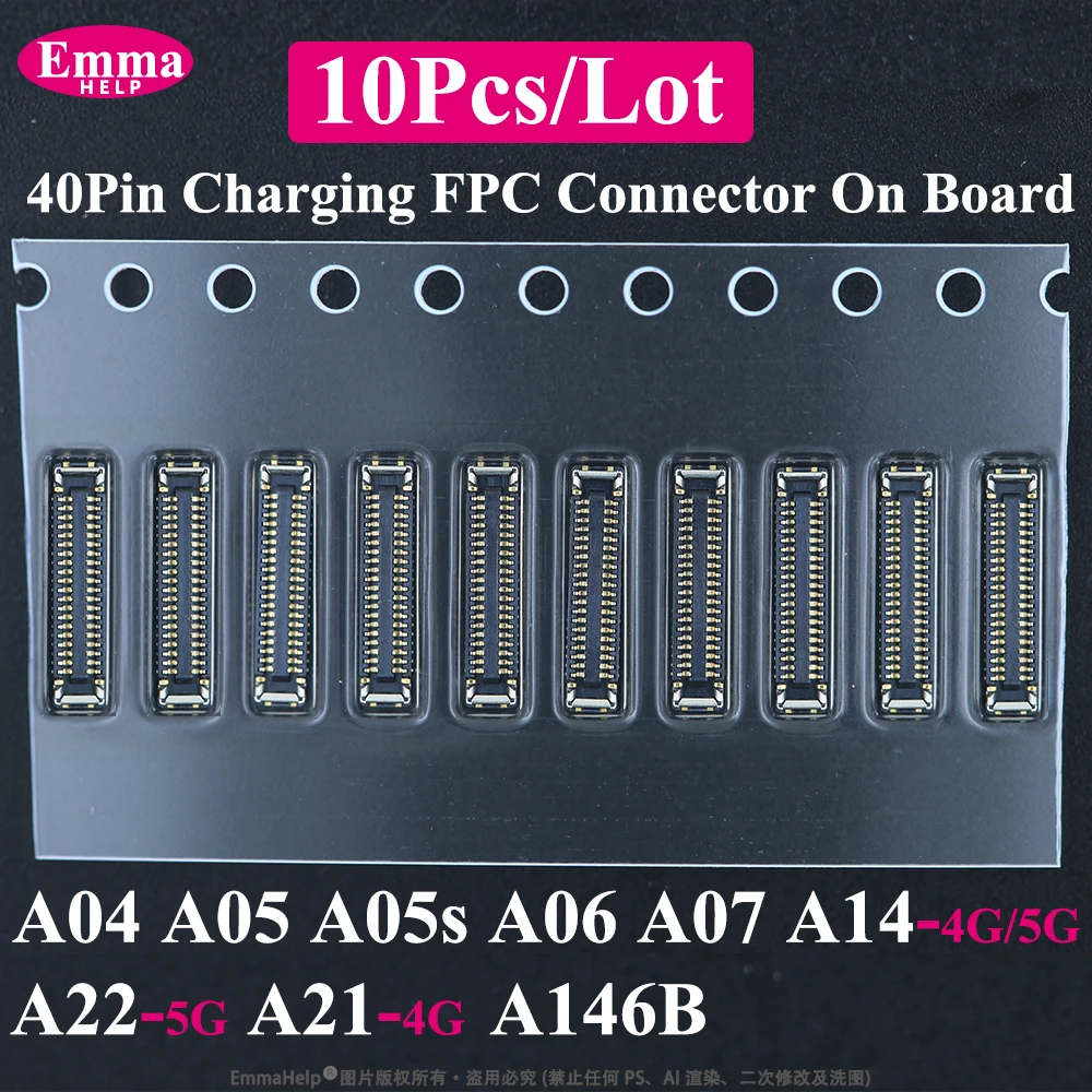 40Pin Charging FPC on MainBoard For Samsung A14 A07 A06 A05 A05S A04 A146B A22 5G A21 4G FPC Connector Port image 6