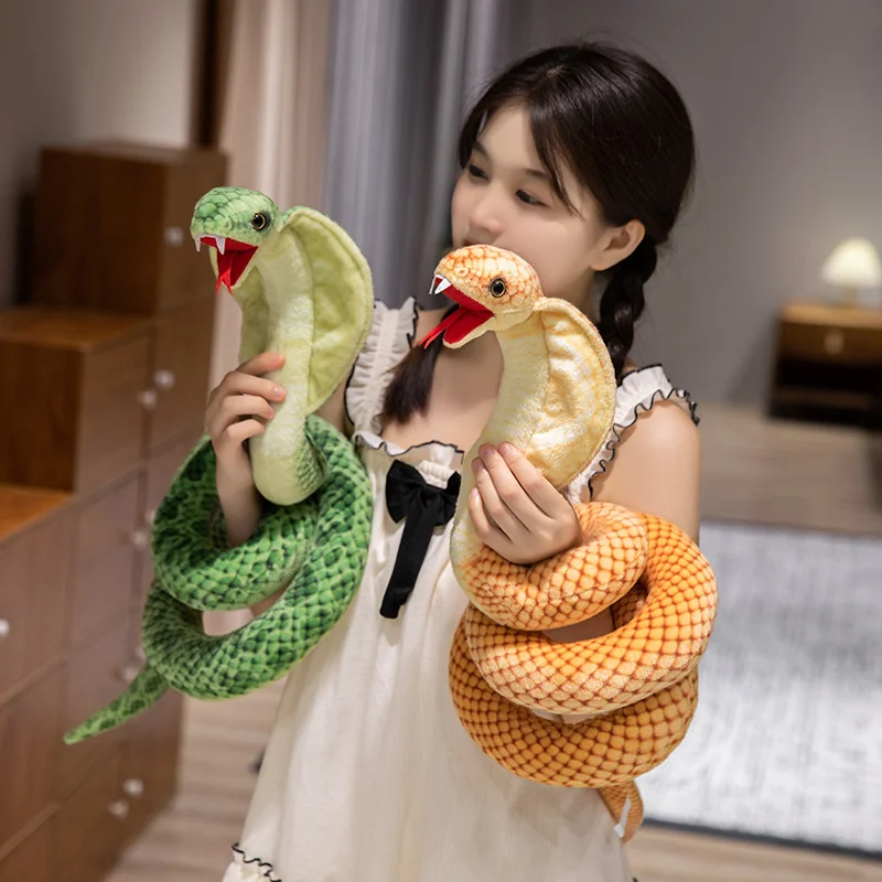 シミュレーションコブラぬいぐるみ,金色のドット,インドの動物,ヘビ,灰色,面白い,パロディー,ジョーク,家の装飾