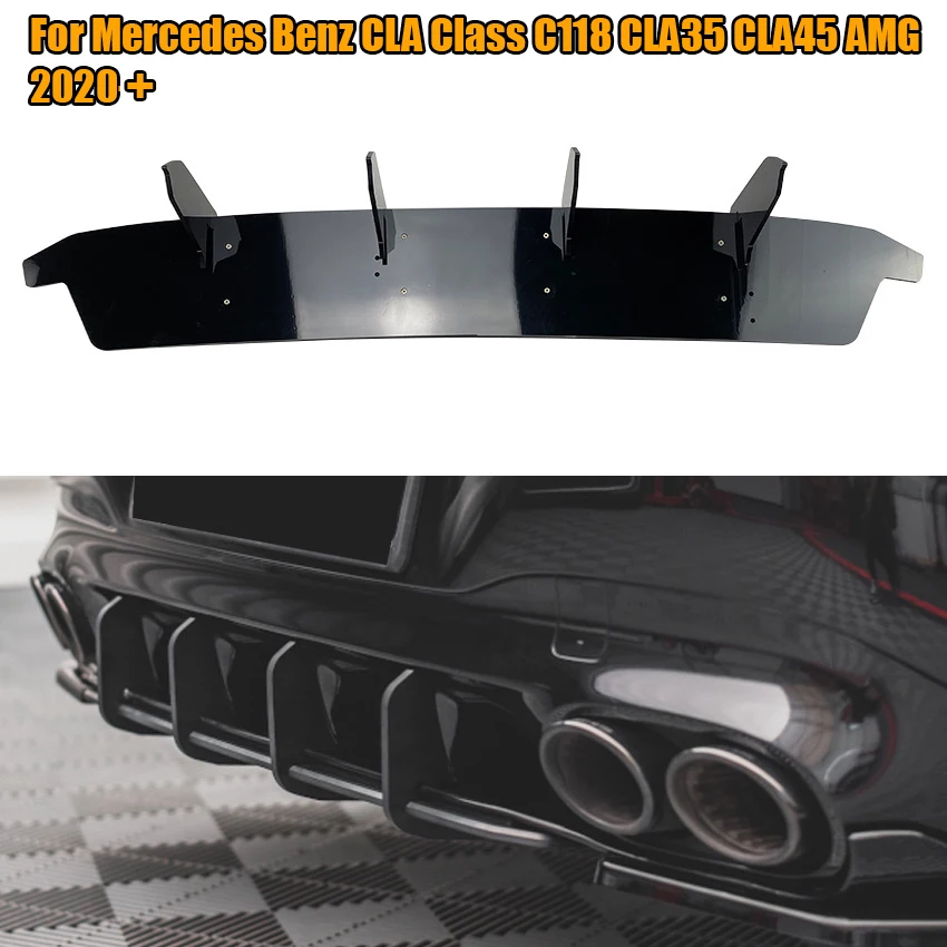 For Mercedes Benz CLA Class C118 CLA35 CLA45 AMG 2020-2021 Car Rear Bumper Diffuser Spoiler Lip Tail Bumper Protector