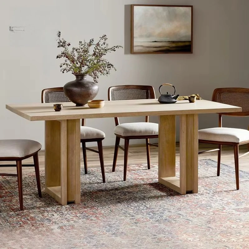 

#Modern Rectangular Breakfast Table Minimalist Home Solid Wood Kitchen Table Wooden Multi