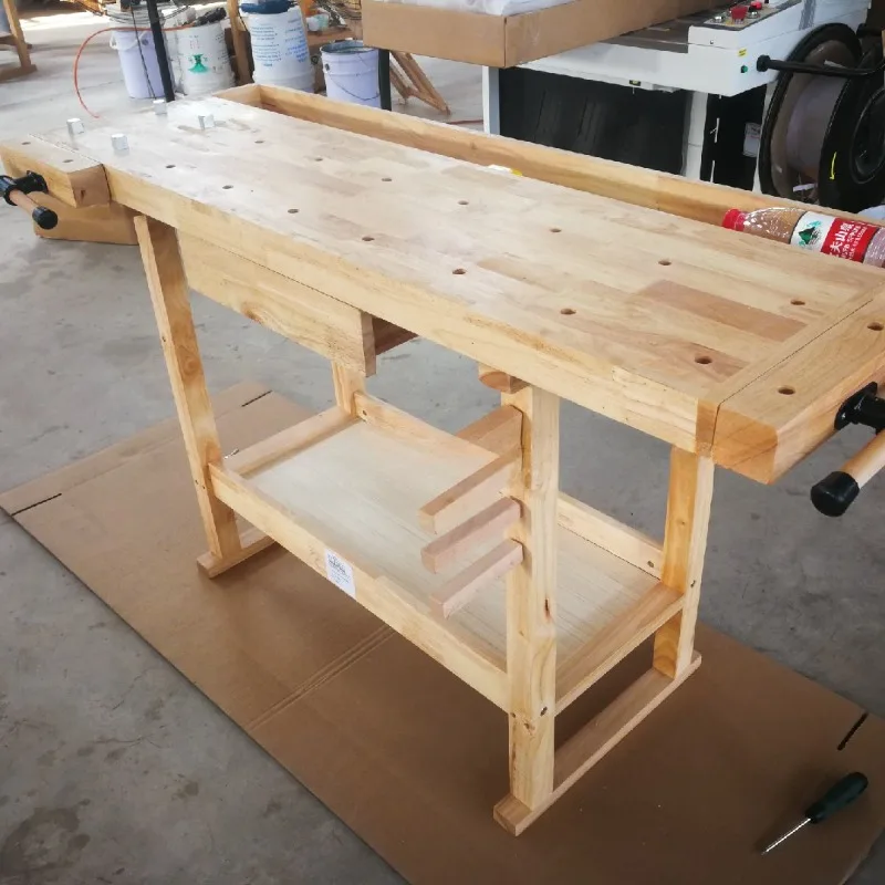 

Imported beech solid wood workbench woodworking table multi-functional operation solid wood table student