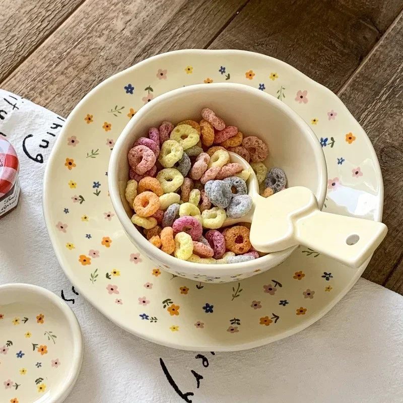 Keramische Kom En Schotel Tafel Gedekt Binnenlandse Fruitsalade Bloementaal Keramische Schaal Serveerschaal Binnenlandse Kom En Schaal