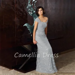 Princess Off-the-Shoulder Mother Of The Bride Dress A-Line Applique Sleeveless Formal Dresses Vestidos Mae Da Noiva Casamentos