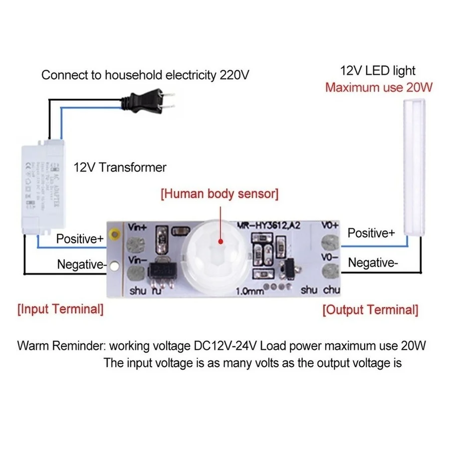 DC 12V 24V Ceiling PIR Motion Sensor Switch Module 3A IR Infrared Induction Body Sensor Detector Controller Switch