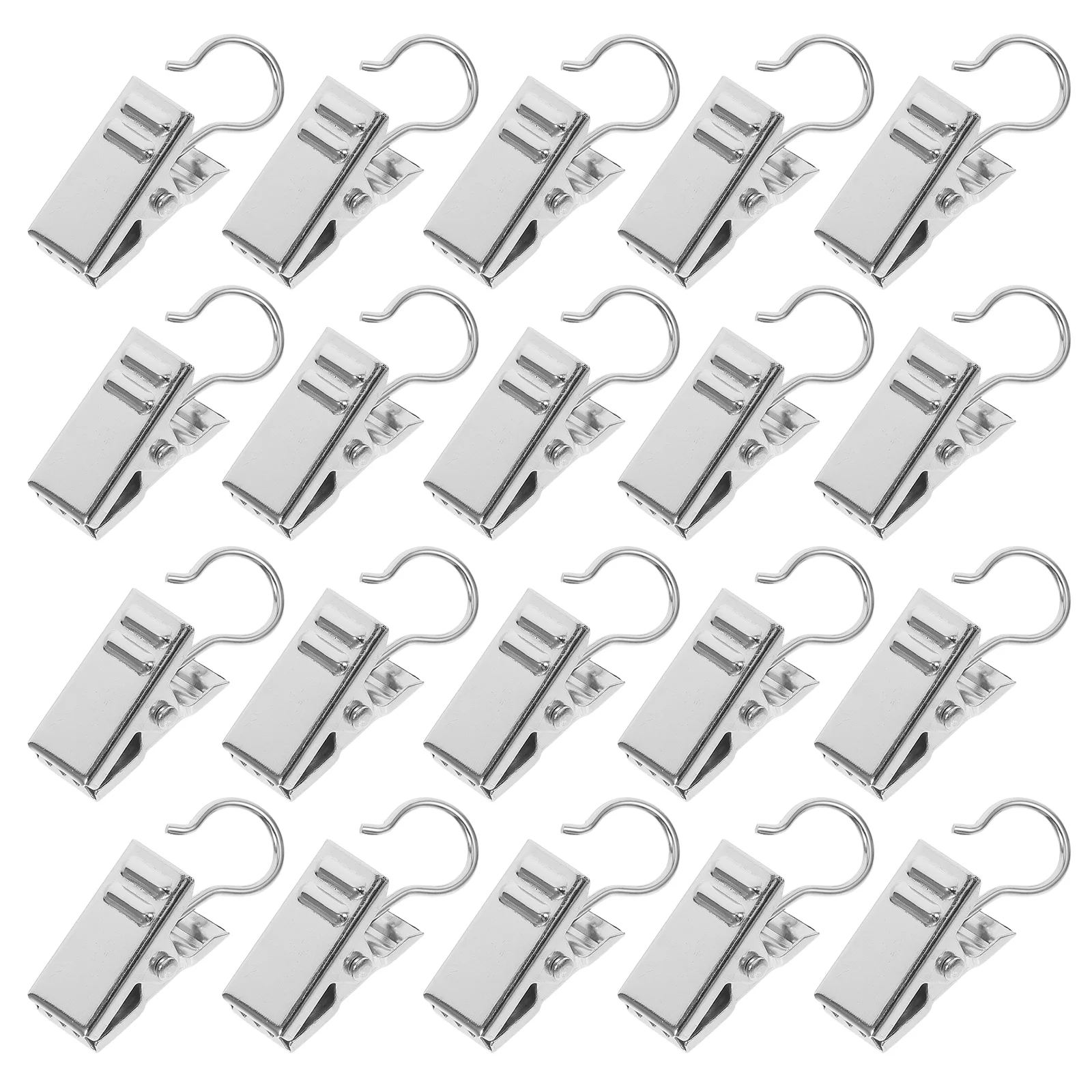 100 Pcs Curtain Clip Hook Clamps Tiebacks Hooks for Drapes Supplies Drapery Clips and Iron Rings with