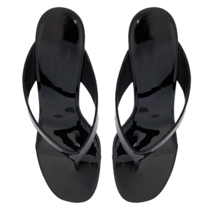 shofoo-zapatillas-de-tacon-alto-de-mujer-de-moda-pantuflas-de-charol-negro-chanclas-aproximadamente-11-cm-de-altura-del-tacon-zapatos-de-verano