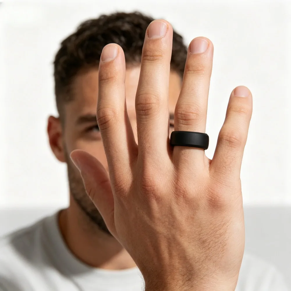 Sports Rings Hypoallergenic Mens Wedding Silicone Finger Ring Gift for Men 7-14 Size Outdoor Running Jewelry