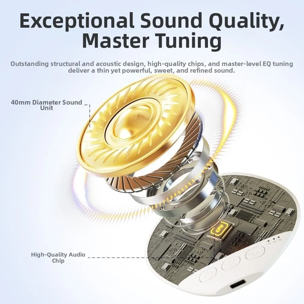 

Bluetooth 5.3 Under Pillow Bluetooth Speaker Sleep Aid 3-Level Timer White Noise Machine Ultra-Thin Built-in White Noise