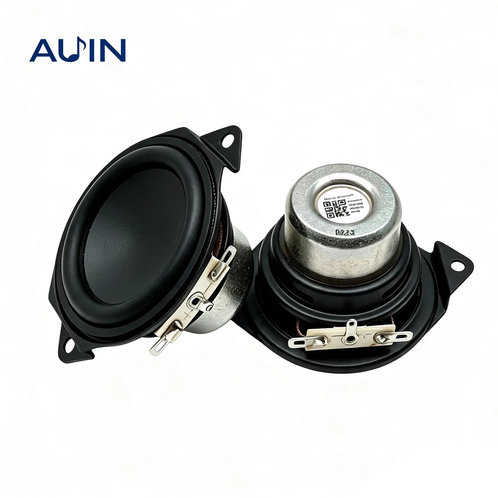 AUIN 2 Stück 1,75 Zoll Breitbandlautsprecher 4 Ohm 30W HIFI Doppel-Neodym-Magnet Langer Hub Bass Wasserdicht DIY Heimkino