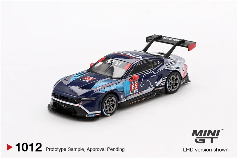 

(Предзаказ) MINI GT 1:64 Mustang GT3 # 65 мультиматических автоспортов 2024 IMSA Daytona, 24 часа, литая под давлением коллекционная модель автомобиля