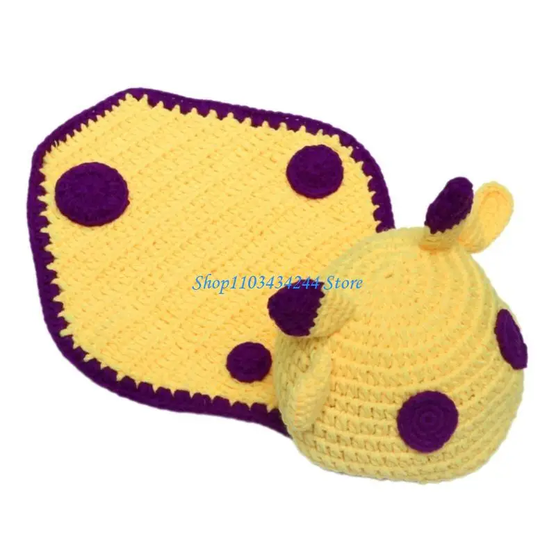 

Deer Theme Newborns First Photo Shoots Costume, Soft and Comfortable Pieced Baby Knitting Photography Romper Hat