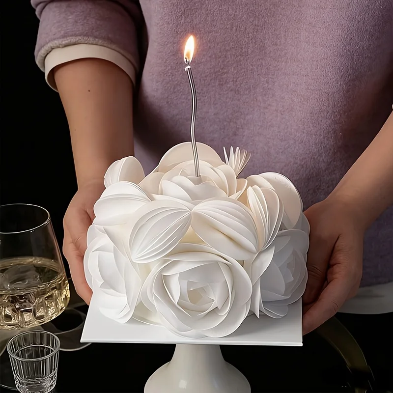 DIY Kuchenrand-Dekorationen 120/210 Stück 3D Kuchendekorationen | Runde Schwanenrosen-Blumenbordüren | Kugelförmiges Backen zum Selbermachen – Detail 1