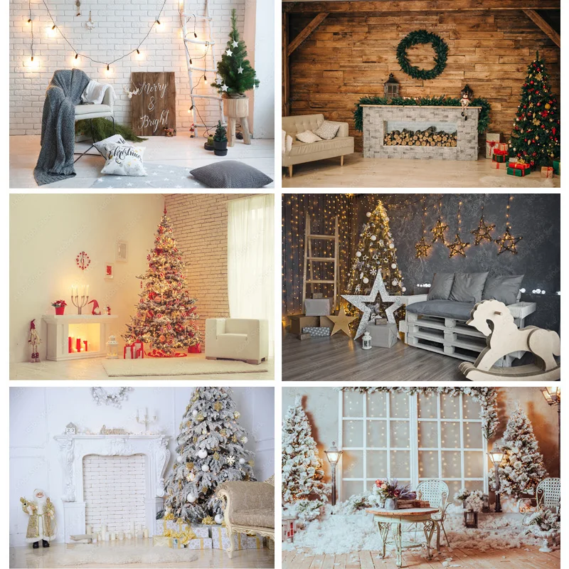 

SHUOZHIKE Christmas Theme Photography Background Snowman Christmas tree Backdrops For Photo Studio Props 211114 KKLL-02