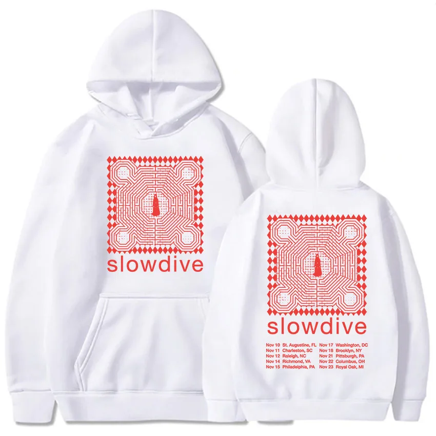 Band Slowdive 2024 Tour Hoodies Women Men Heavy Mental Fashion Sweatshirts Sudaderas Para Mujer Winter Soft Hooded Graphic Hoody