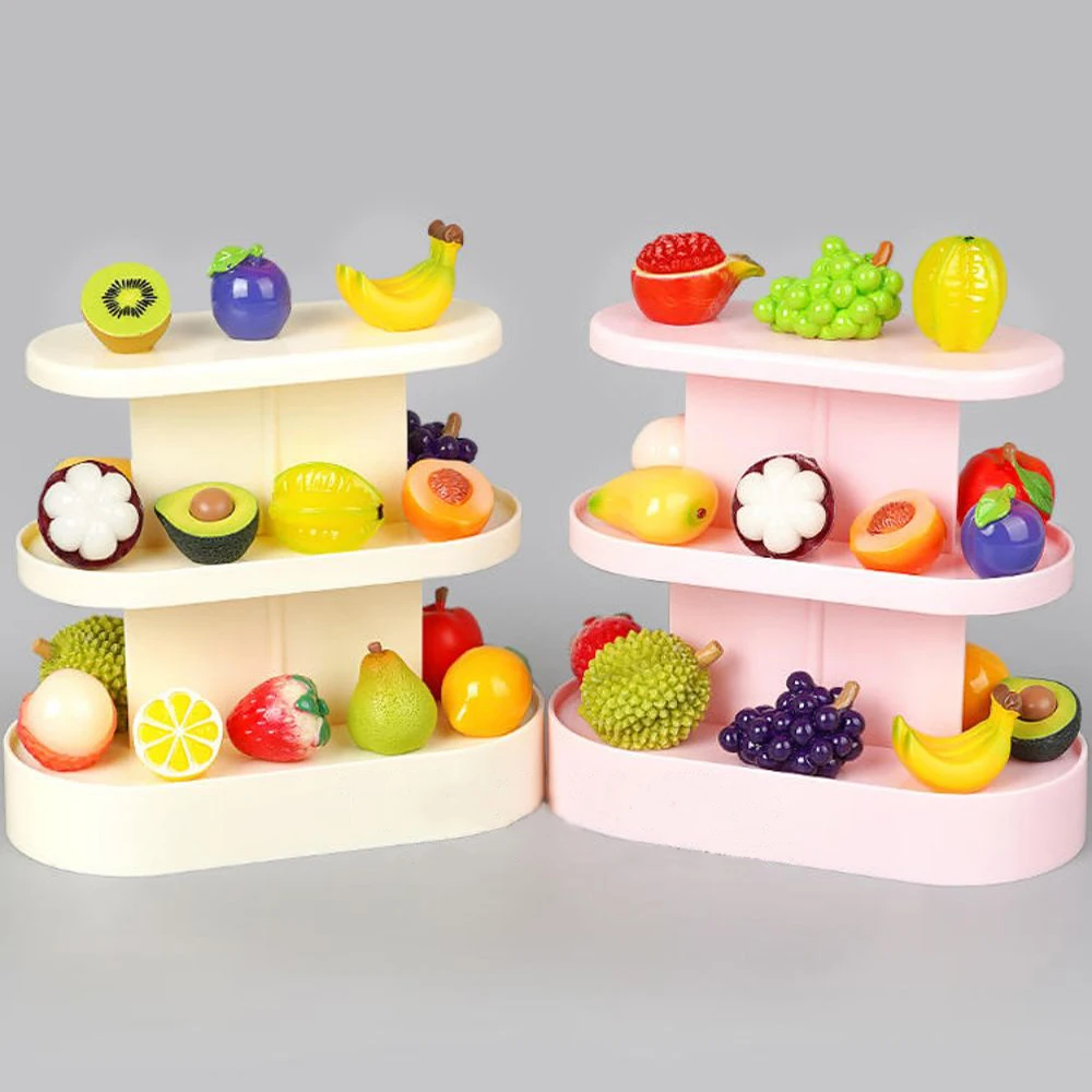 Mini Supermarket Simulation Display Stand Fruit Beverage Dessert Stand Dollhouse Miniature Furniture Model Kitchen Toy Gift