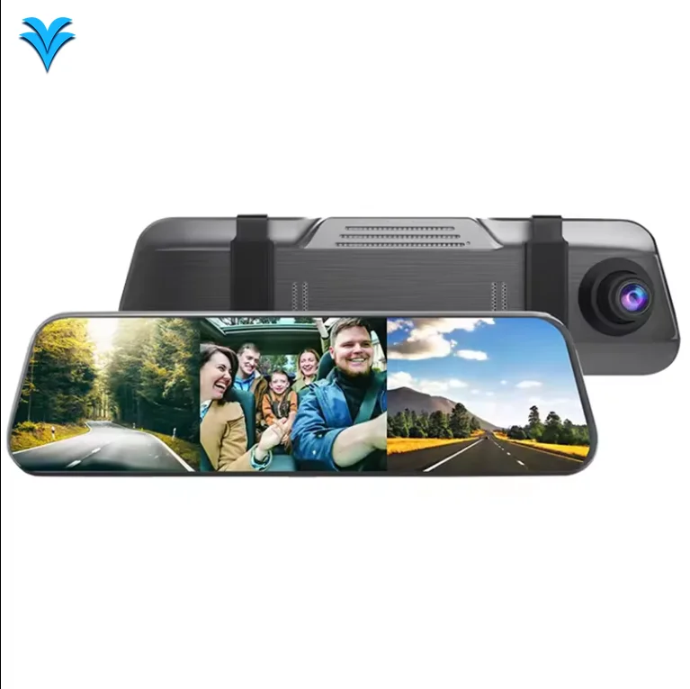 

Car DVD Rearview Mirror Three Lens 10 Inch Touch Screen 1080P WiFi Driving Recorder Car Camera Rear Camera Automatic Recorder