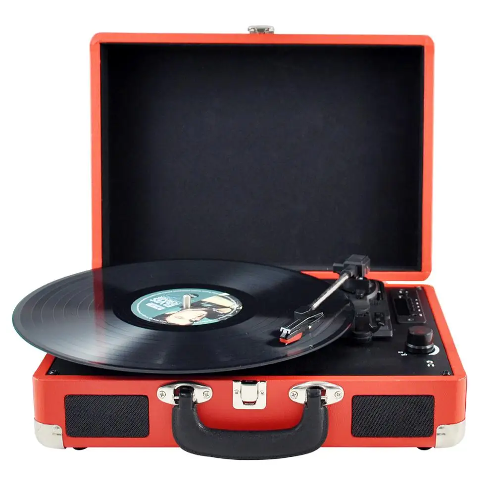 Briefcase Portable Vinyl Record Player Turntable