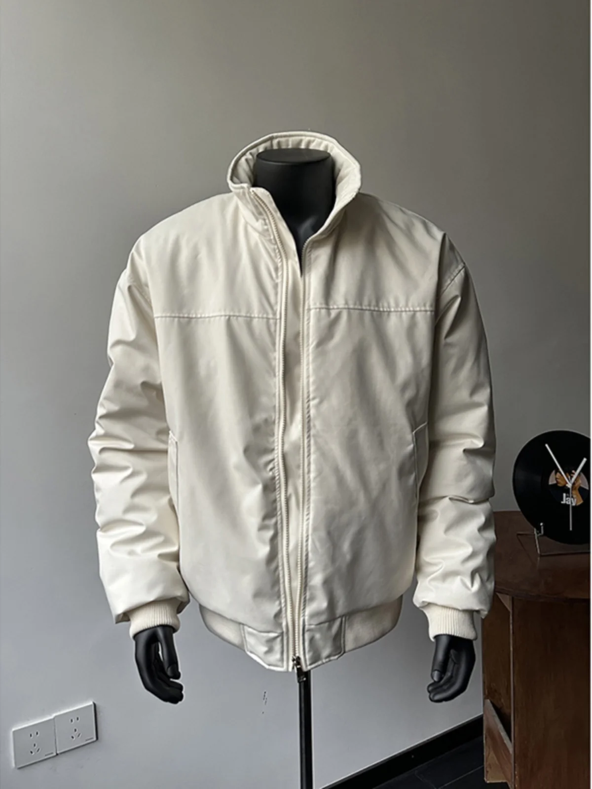 

Мужская зимняя рабочая куртка из хлопка и полиэфирного волокна, прямой крой, воротник-стойка, удлиненная, утепленная