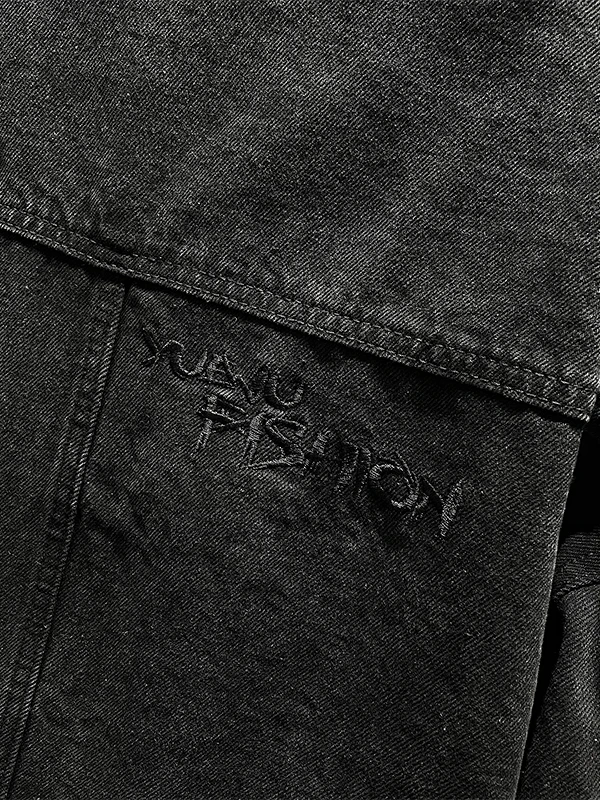 

Повседневная свободная джинсовая куртка в деревенском стиле с тяжелой строчкой для мужчин, весна-осень, модная брендовая повседневная рабочая одежда с воротником, куртка