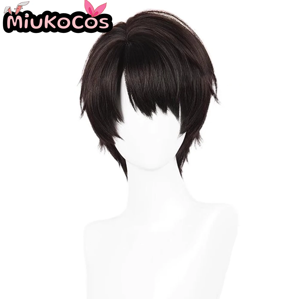 재고 있음 칼렙 코스프레 가발 미유크코스프레 게임 러브 앤 딥스페이스 코스프레 다크 브라운 숏 헤어