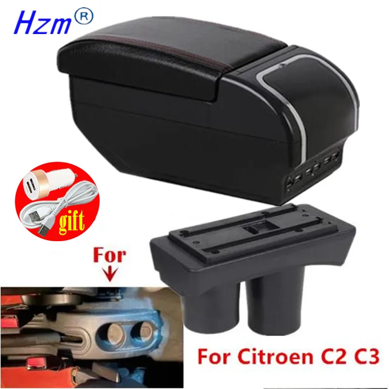 Für Citroen C2 Armlehne Box Für Citroen C2 C3 Auto Armlehne box Lagerung Box Innen Gewidmet Retrofit Auto Zubehör