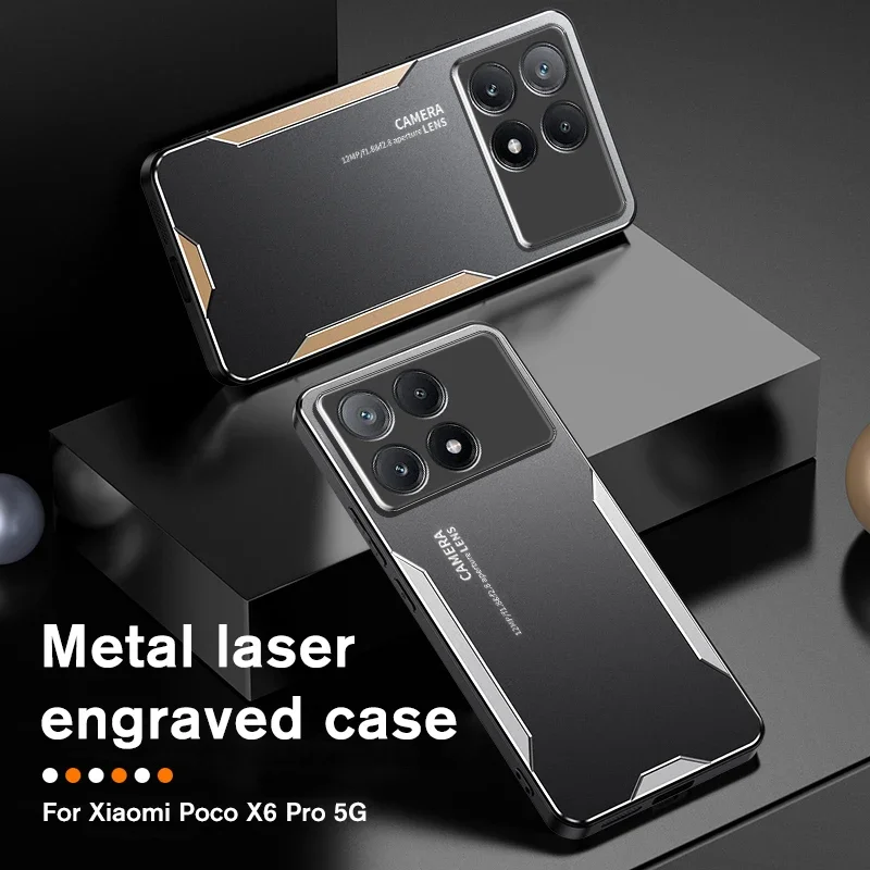 For Xiaomi Poco X6 Pro 5G Case Luxury Aluminum Alloy Protective Back Cover PocoX6 Poko Little X6Pro X 6 Pro 6X