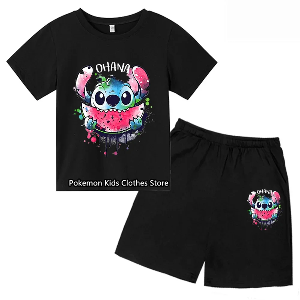 Kawaii Lilo Stitch Funny Cartoon T Shirt Kids Stitch Cute Manga T-shirt Y2k Graphic Tshirt Streetwear Top Tees Female