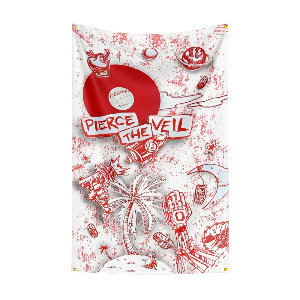 3x5 Ft Heavy Rock Band P-Pierce-the-veils Flag Polyester Digital Printing Banner for Bedroom Wall Art Out Door Tapestry Decora