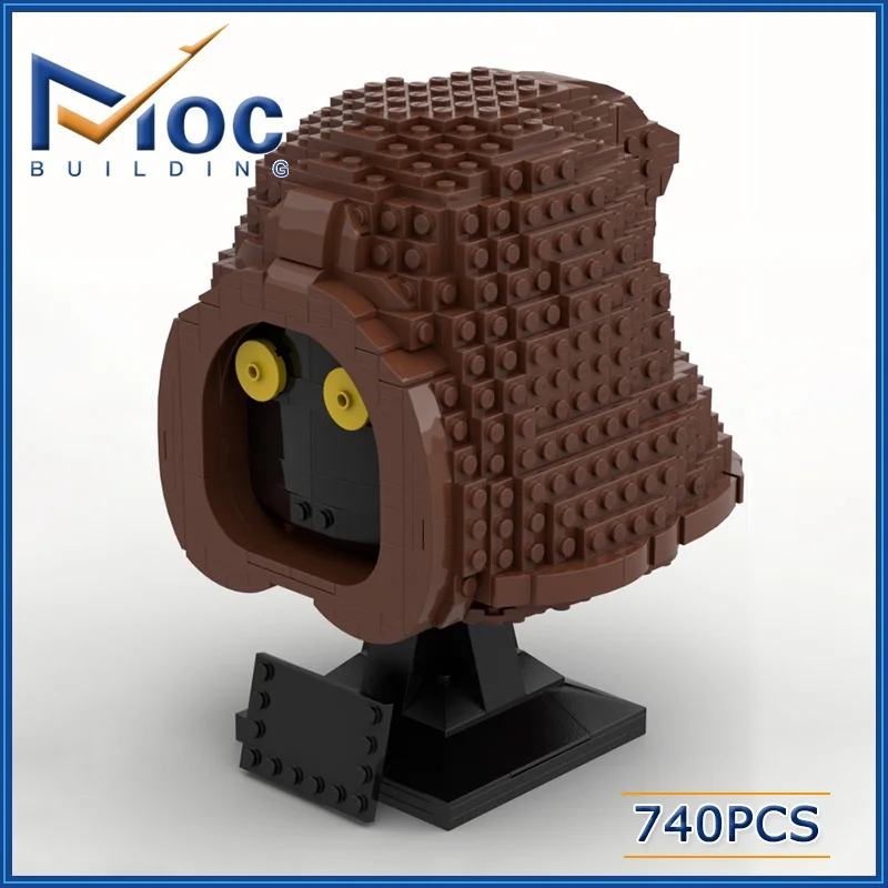 MOC small particle building blocks movie character Jawas head bust DIY fun assembling toys