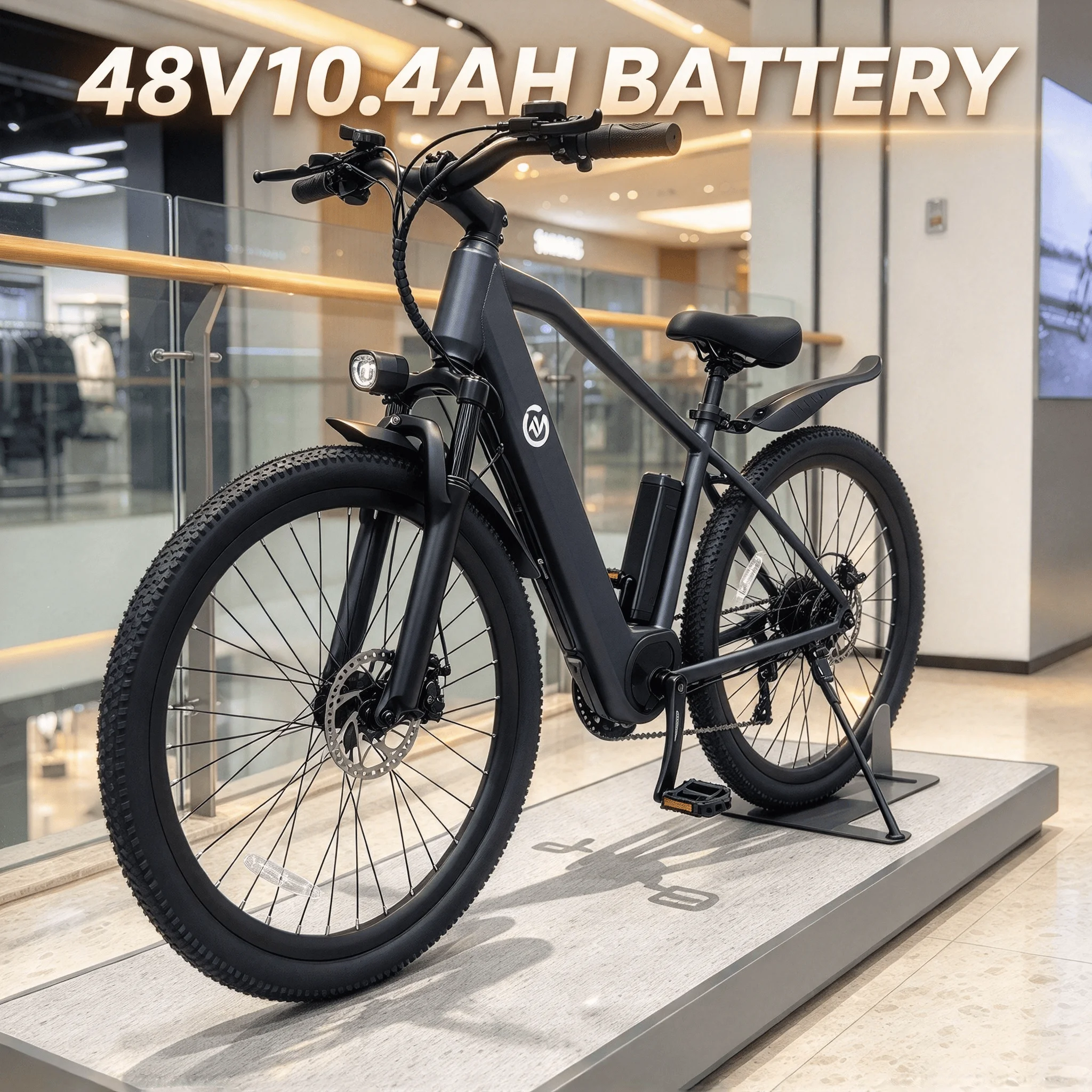 Outing travel electric bicycle for cycling enthusiasts full suspension shock absorption front and rear disc brakes 48V 500W motor 24 inch wheel hub 7 speed thumb shifter long battery life LCD local warehouse best gift for halloween.