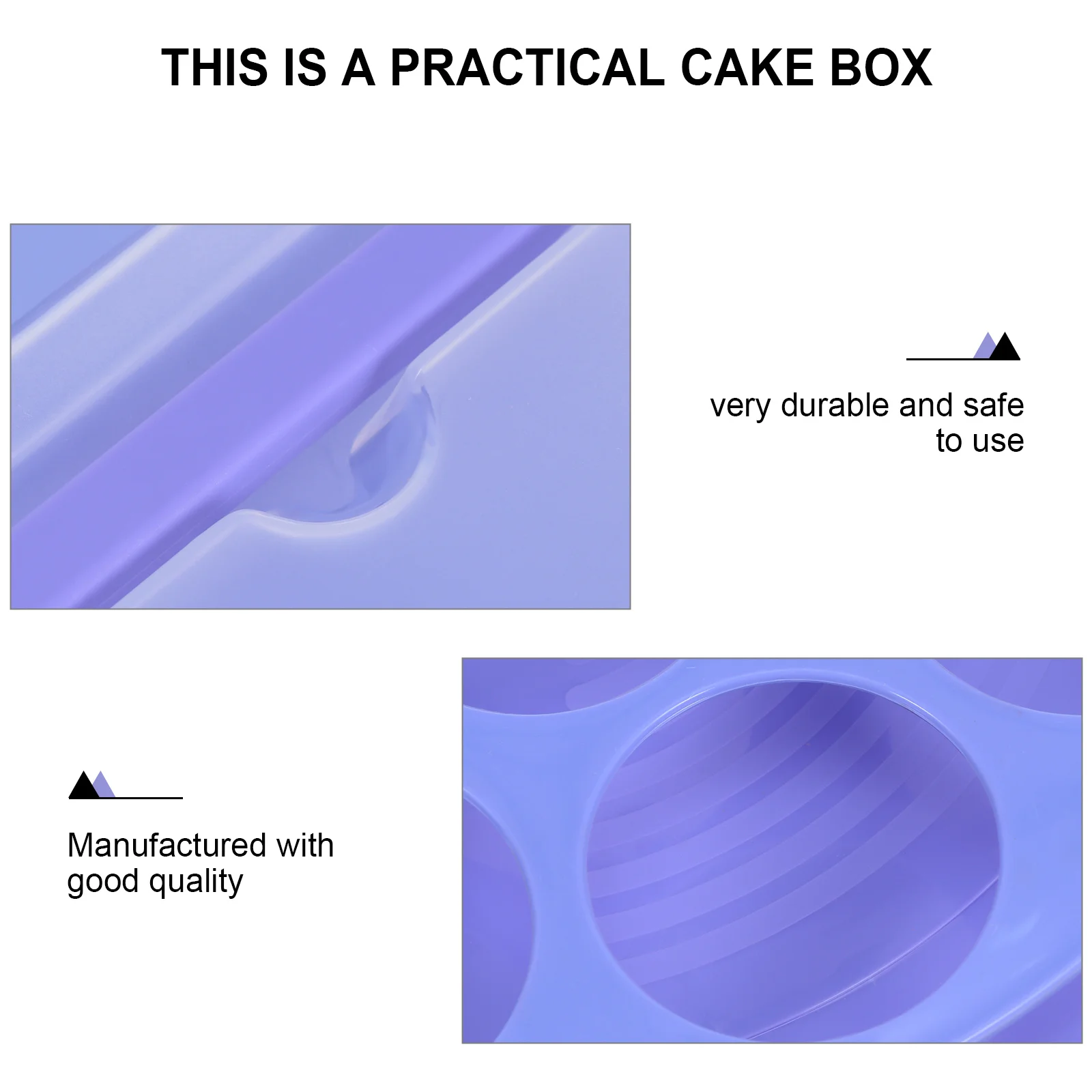 1 pçs caixa de bolo alça portátil à prova de vazamento design de bloqueio material pp reutilizável recipiente de armazenamento de bolo caixa de cupcake