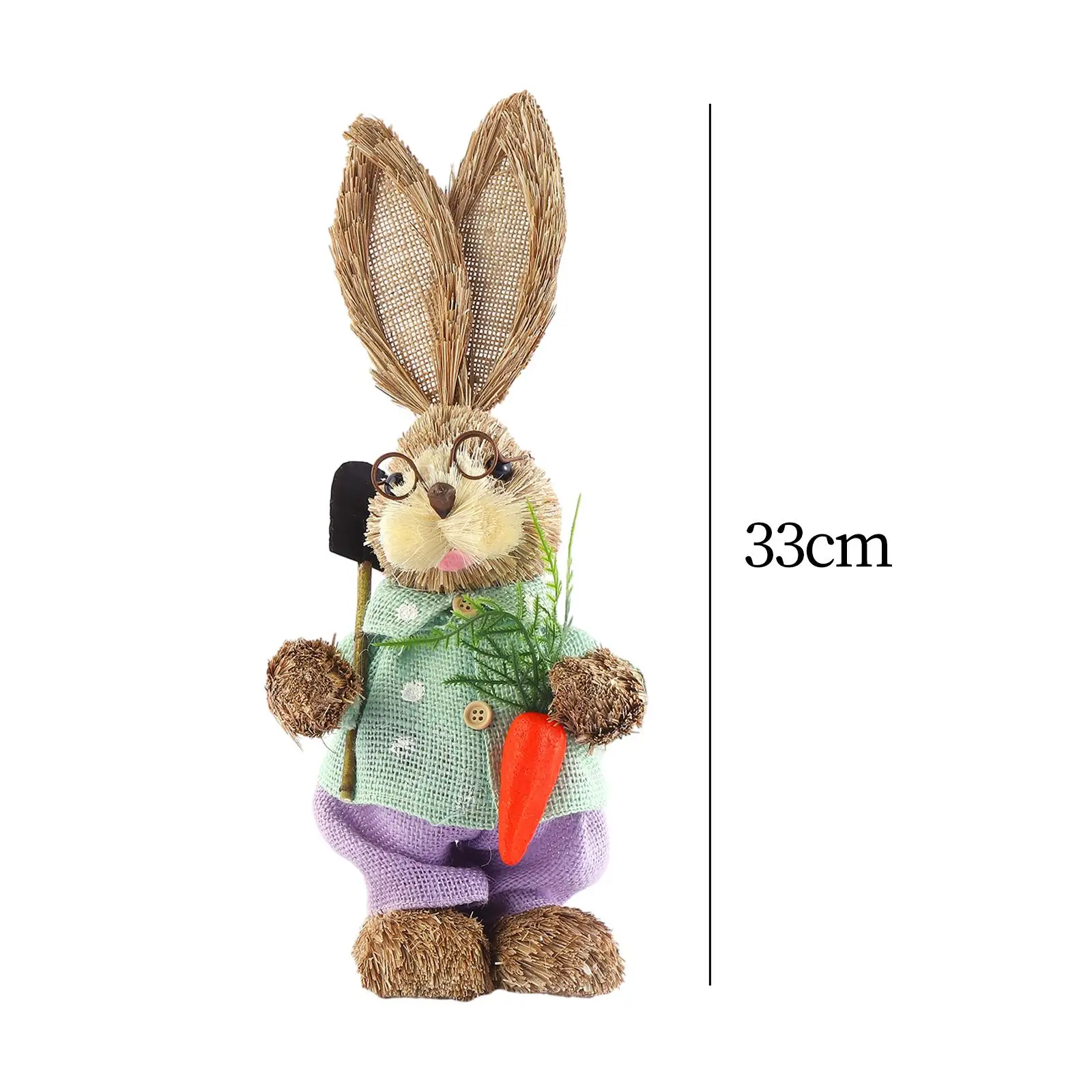 Rabbit Sculpture Easter Gift Cute Desktop Ornament Bunny Figurine Animal Statue for Farmhouse Yard Courtyard Landscape Indoors