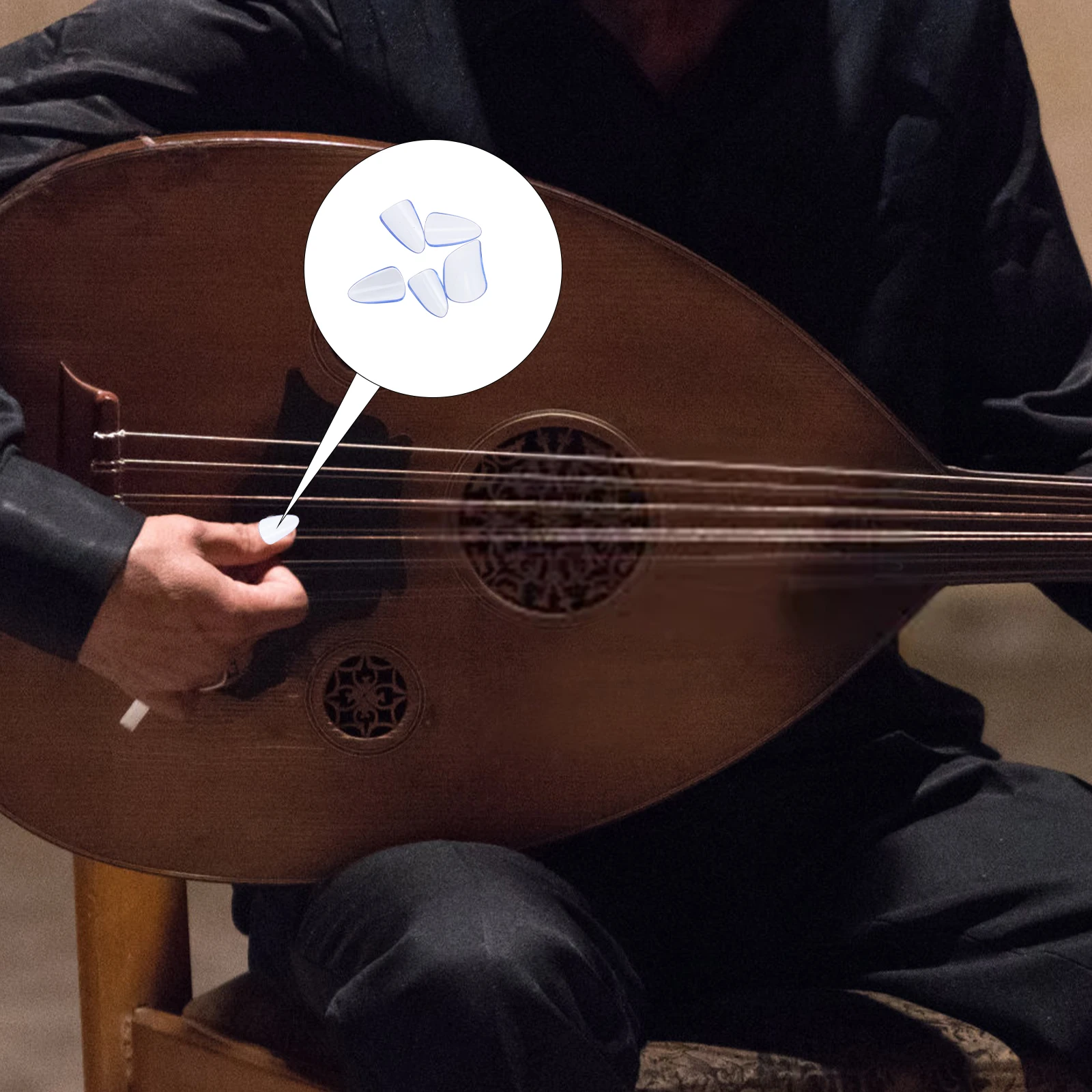 

5pcs Premium Pc Pipa Nails Sky-Blue Lightweight Portable For Guzheng Lute Players Finger Nail Protectors Pipa Accessories