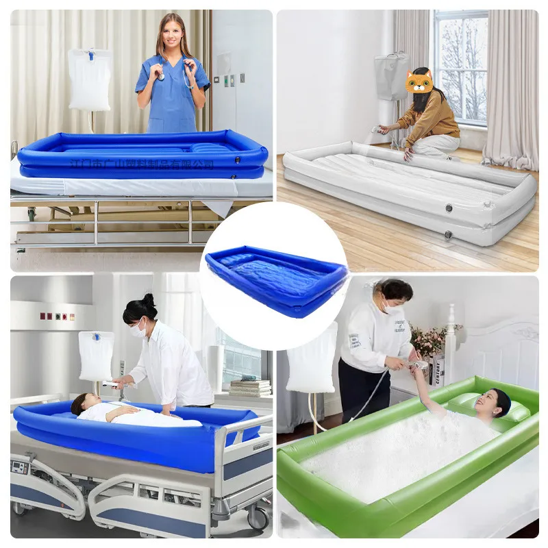 بولي كلوريد الفينيل حمام قابل للنفخ للطي الرعاية الطبية الكبار حوض استحمام المسنين الرعاية الطبية دش سرير أو المرضى المشحولة مستلزمات التمريض