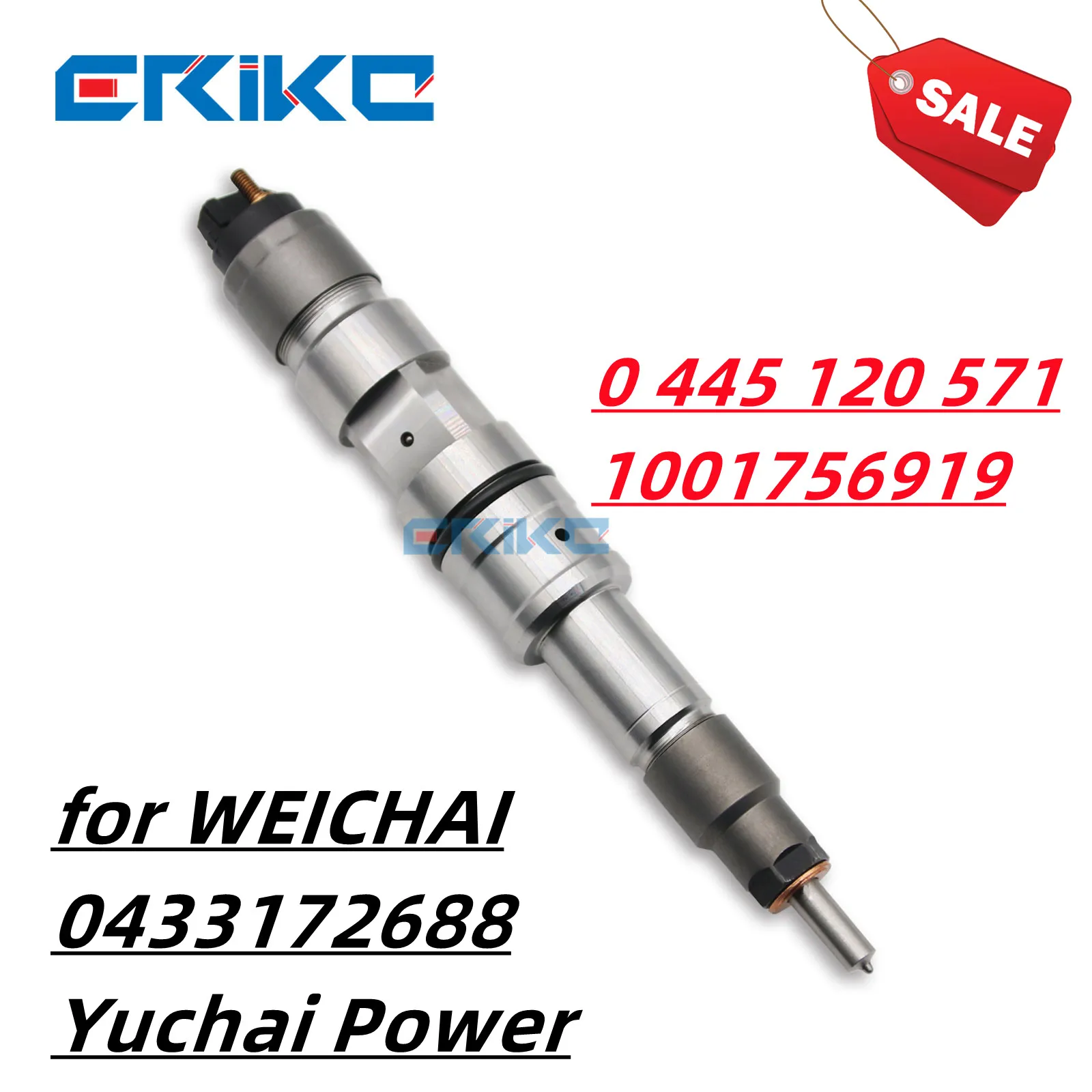 

ERIKC 0 445 120 571 Common Rail Diesel Injector TRUCK 0 445 120 571 1001756919 for WEICHAI 0433172688 Yuchai Power